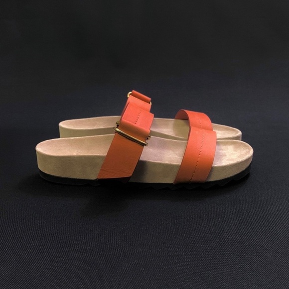 THEORY Genuine Leather Two Strap Platform Slide Sandal w/ Buckle 10 US, … - Picture 5 of 11